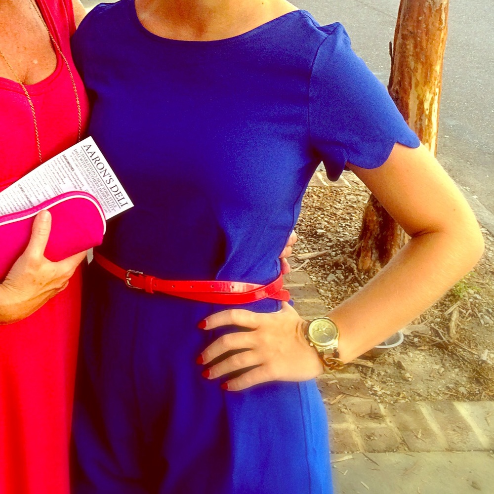 Cobalt Blue Scalloped Romper